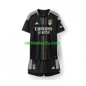 Camisolas de futebol Sport Lisboa e Benfica Criança Equipamento Alternativa 2023/24 Manga Curta